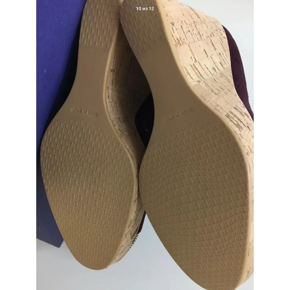Stuart Weitzman Corkswoon Suede Wedge Size 6.5